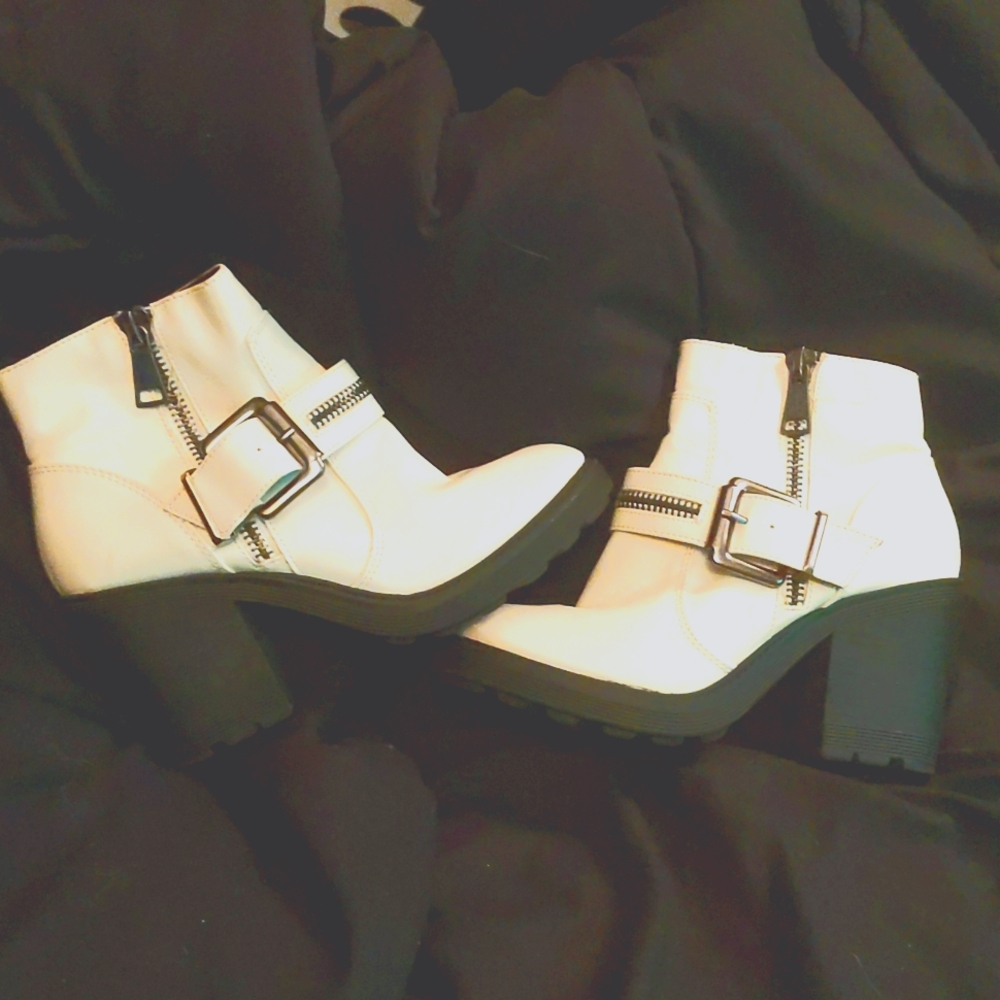 White combat boots